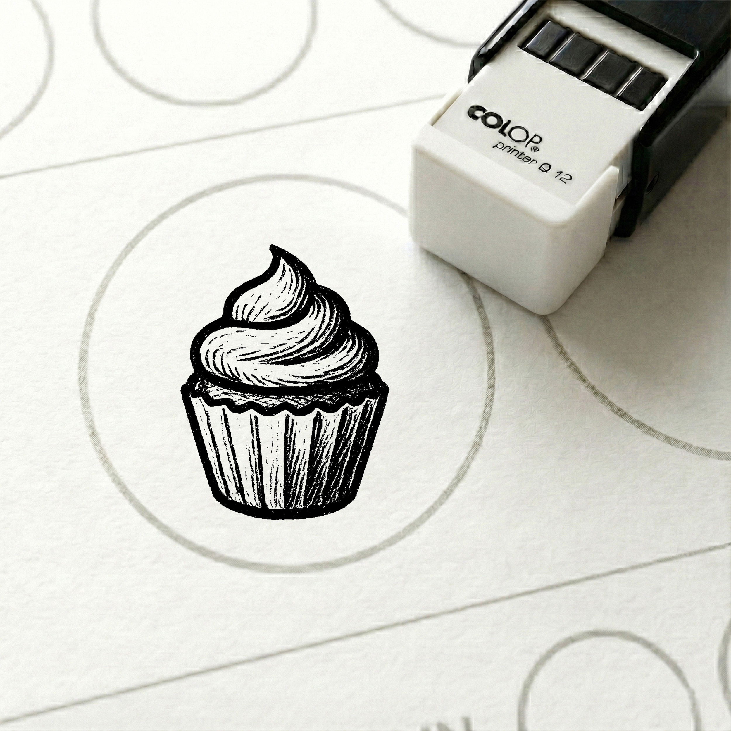 Bonusstempel Cupcake 10x10 mm – Bonuskartenstempel für Konditorei Café Patisserie Tortenshop