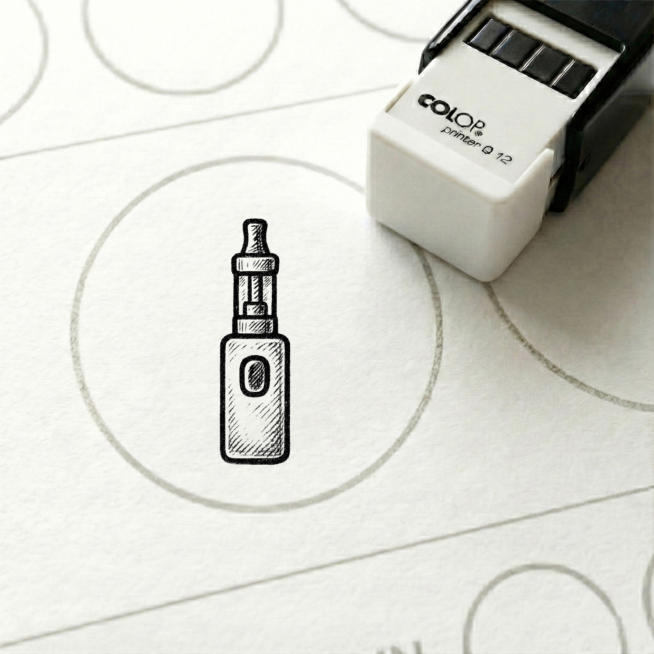 Bonusstempel Vape 10x10 mm – Bonuskartenstempel für Vape-Shop E-Zigarettenladen Dampfershop Liquid Store