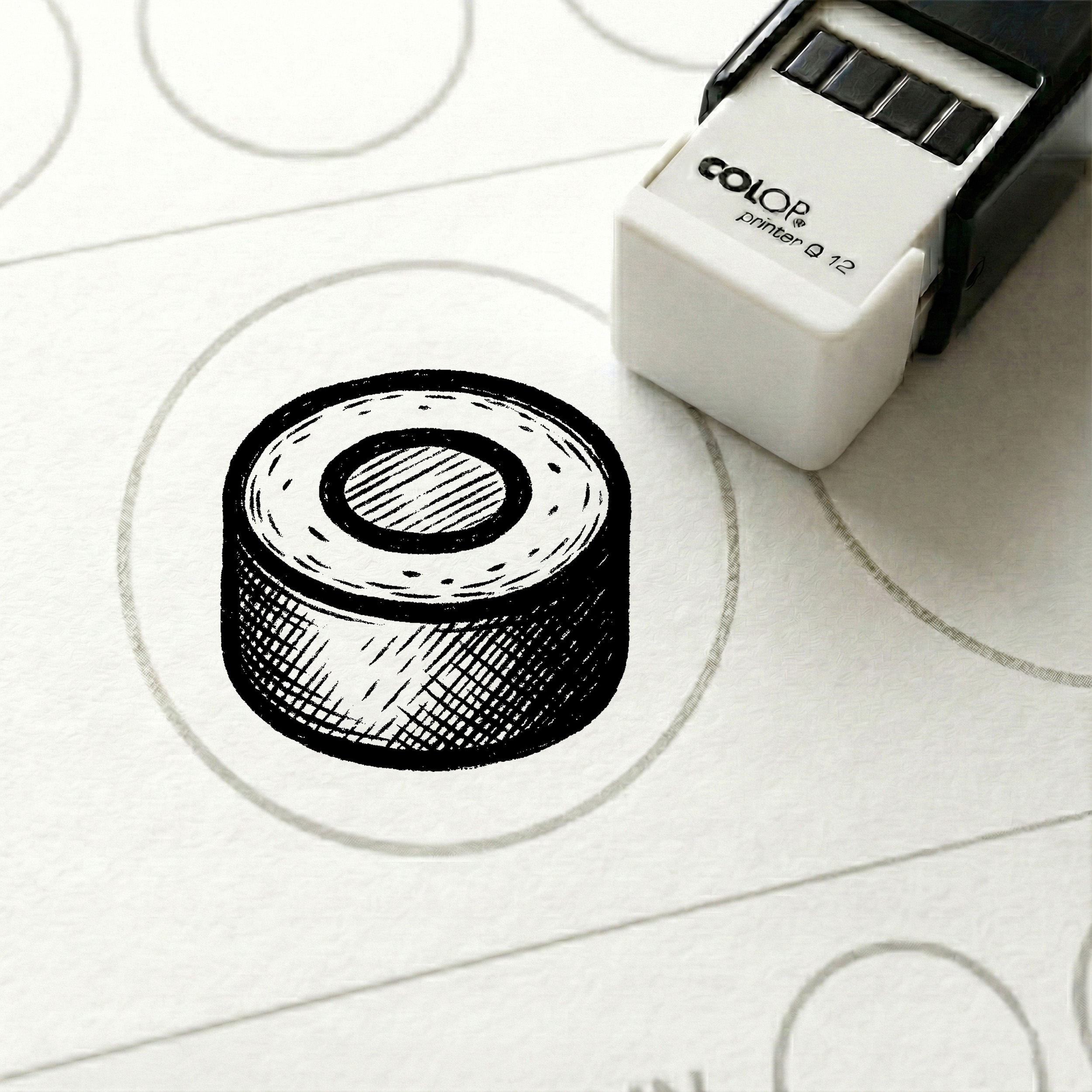 Bonusstempel Sushi Rolle 10x10 mm – Bonuskartenstempel für Sushi-Restaurant Japanisches Restaurant Asia-Bistro Running Sushi