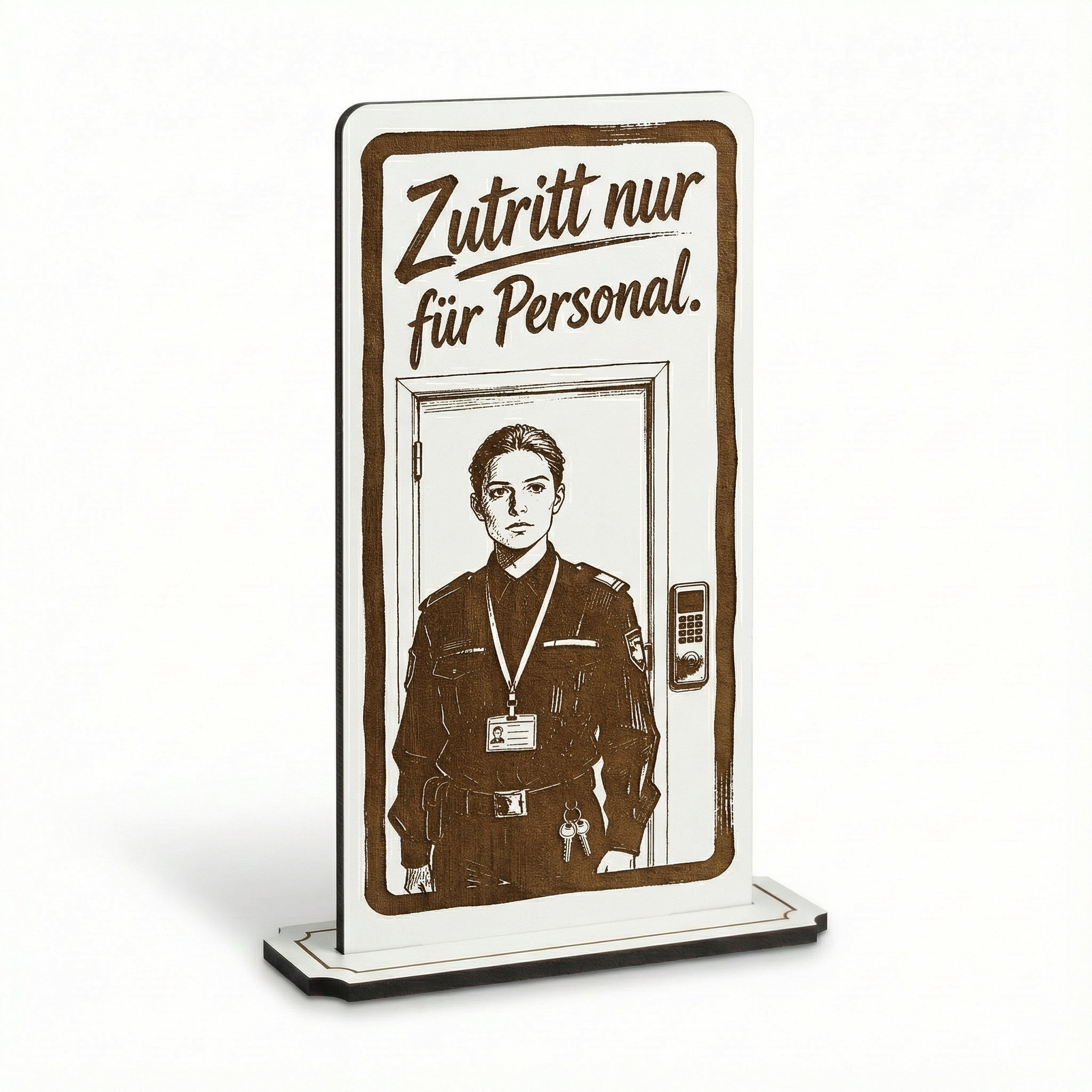 Aufsteller Schild „Zutritt nur für Personal“ – Tischaufsteller 10x20 cm inkl. Standfuß