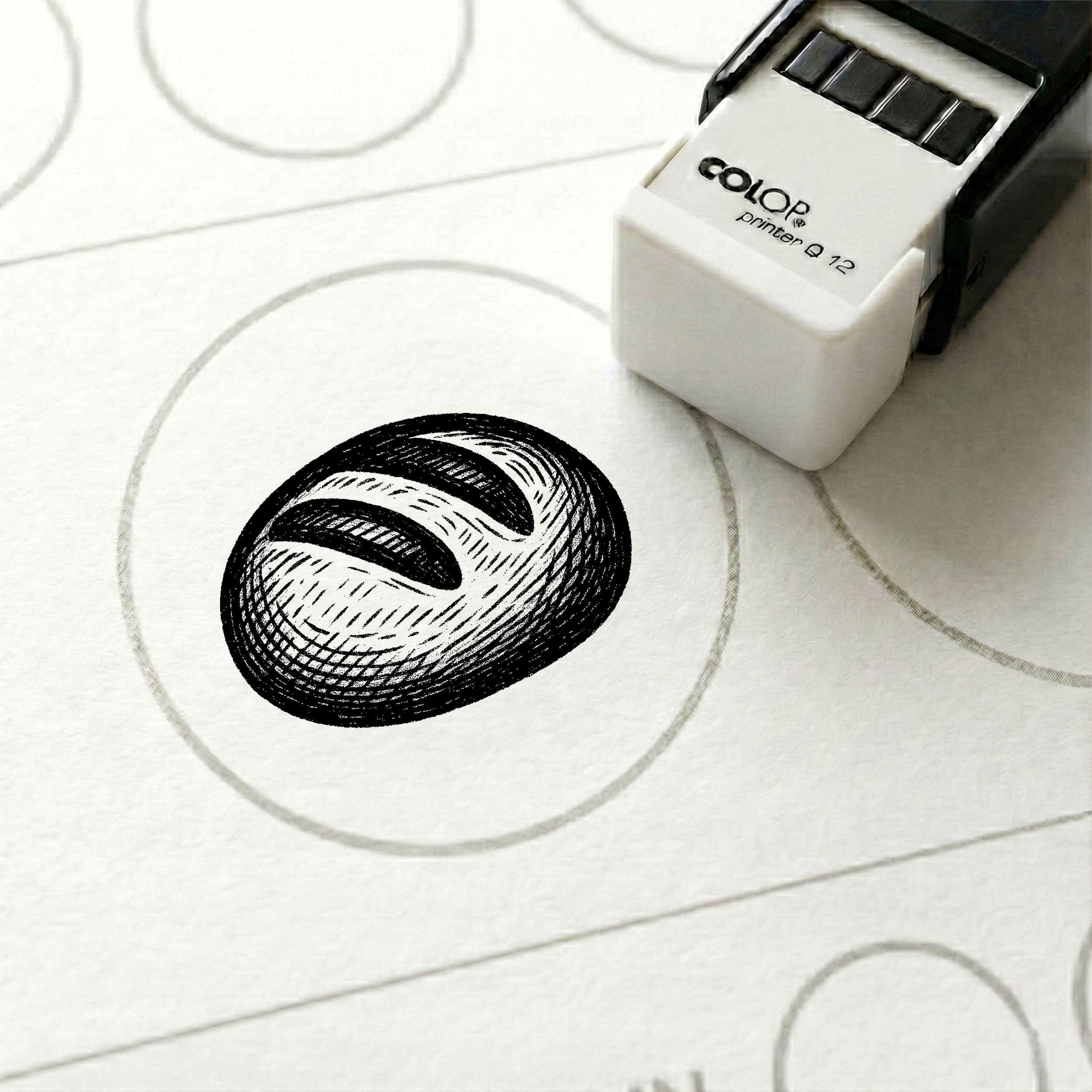 Bonusstempel Brot 10x10 mm – Bonuskartenstempel für Bäckerei Backstube Konditorei Café