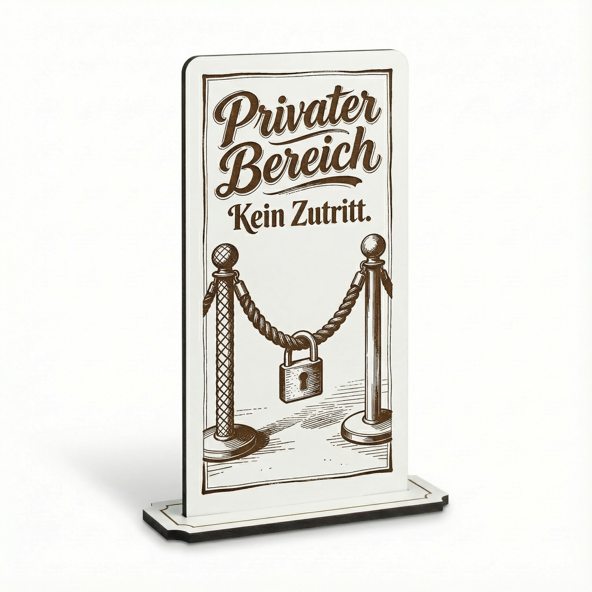 Aufsteller Schild „Privater Bereich“ – Tischaufsteller 10x20 cm inkl. Standfuß