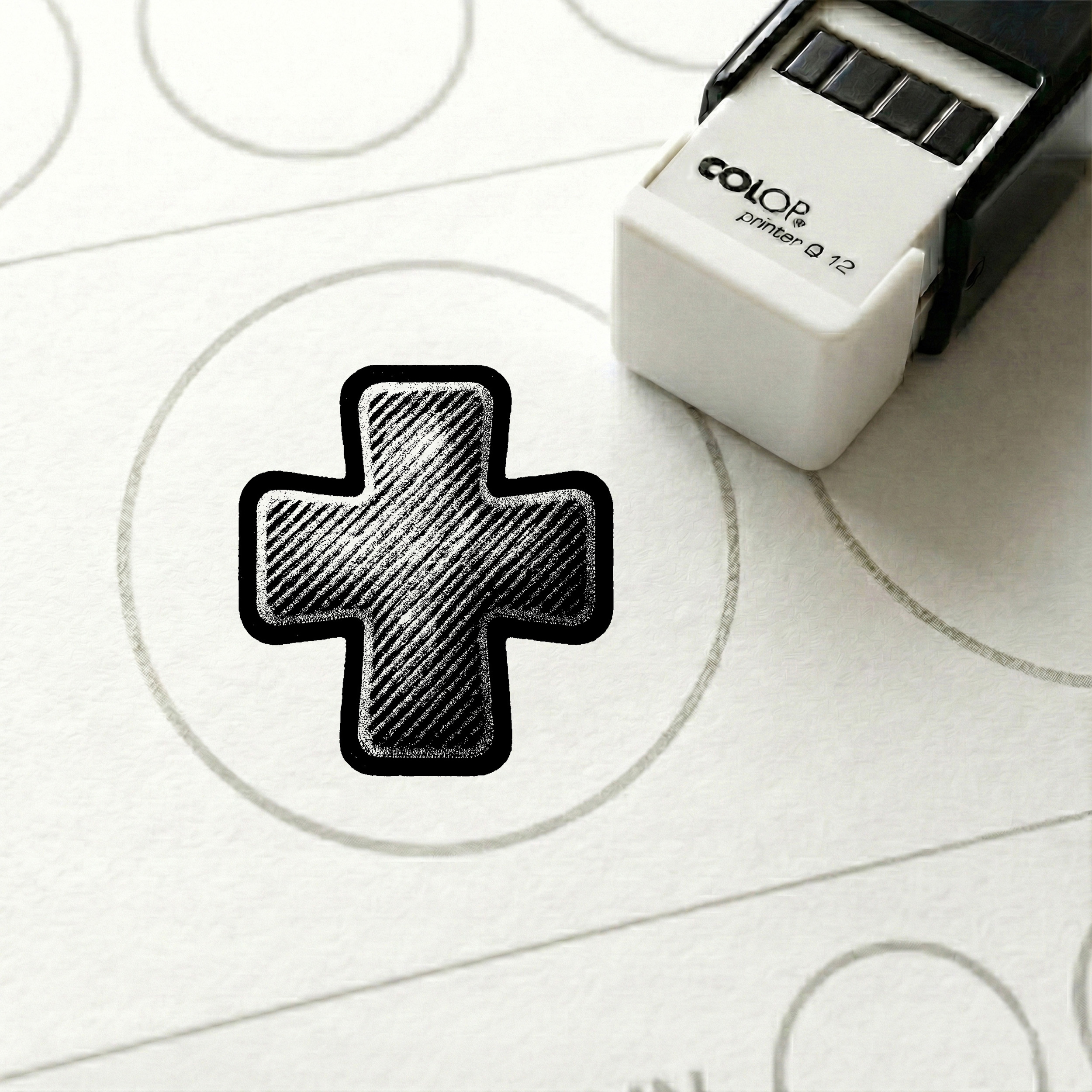 Bonusstempel Kreuz 10x10 mm – Bonuskartenstempel für Apotheke Sanitätshaus Gesundheitsladen Drogerie