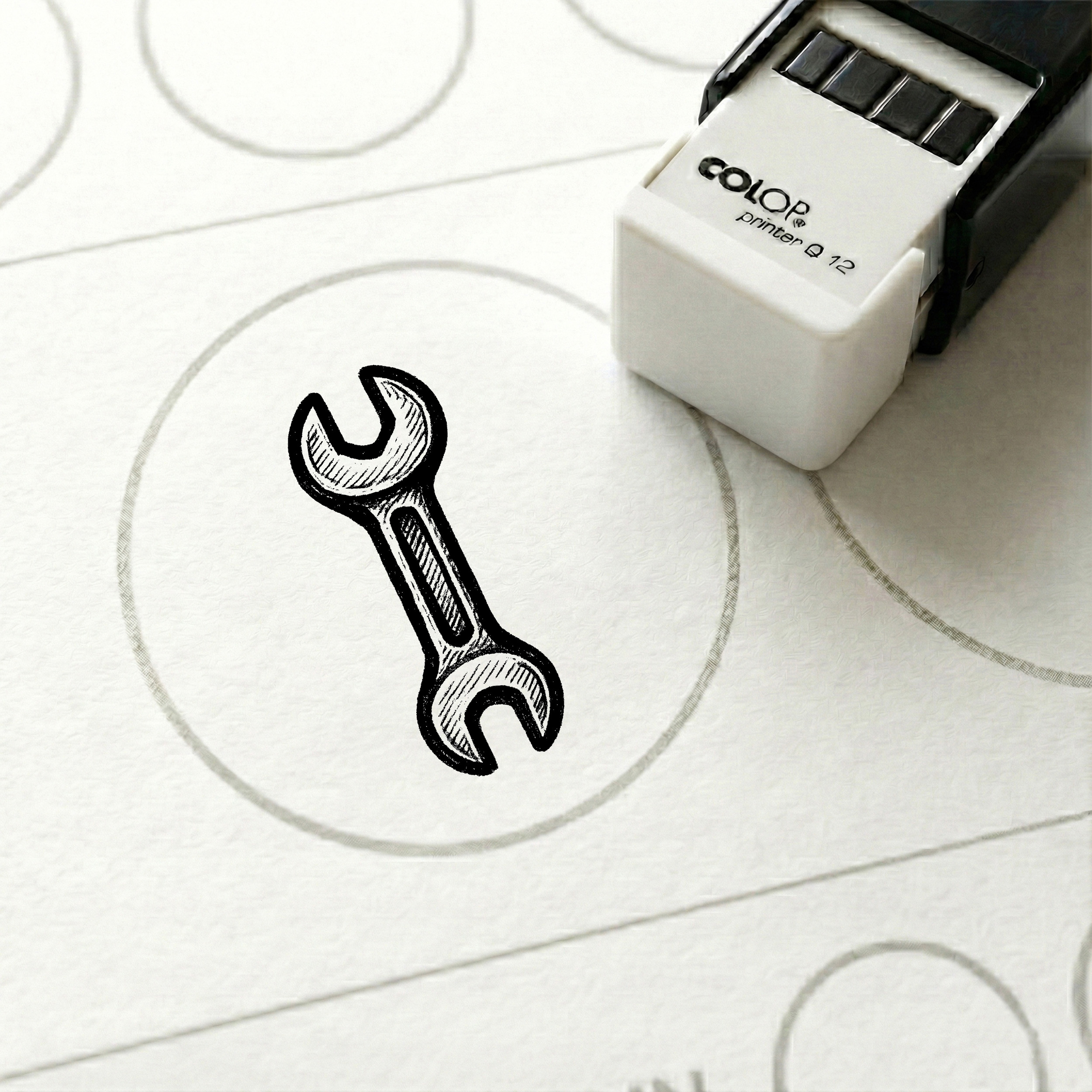 Bonusstempel Schraubenschlüssel 10x10 mm – Bonuskartenstempel für Autohaus Kfz-Werkstatt Reifenservice Tuningwerkstatt