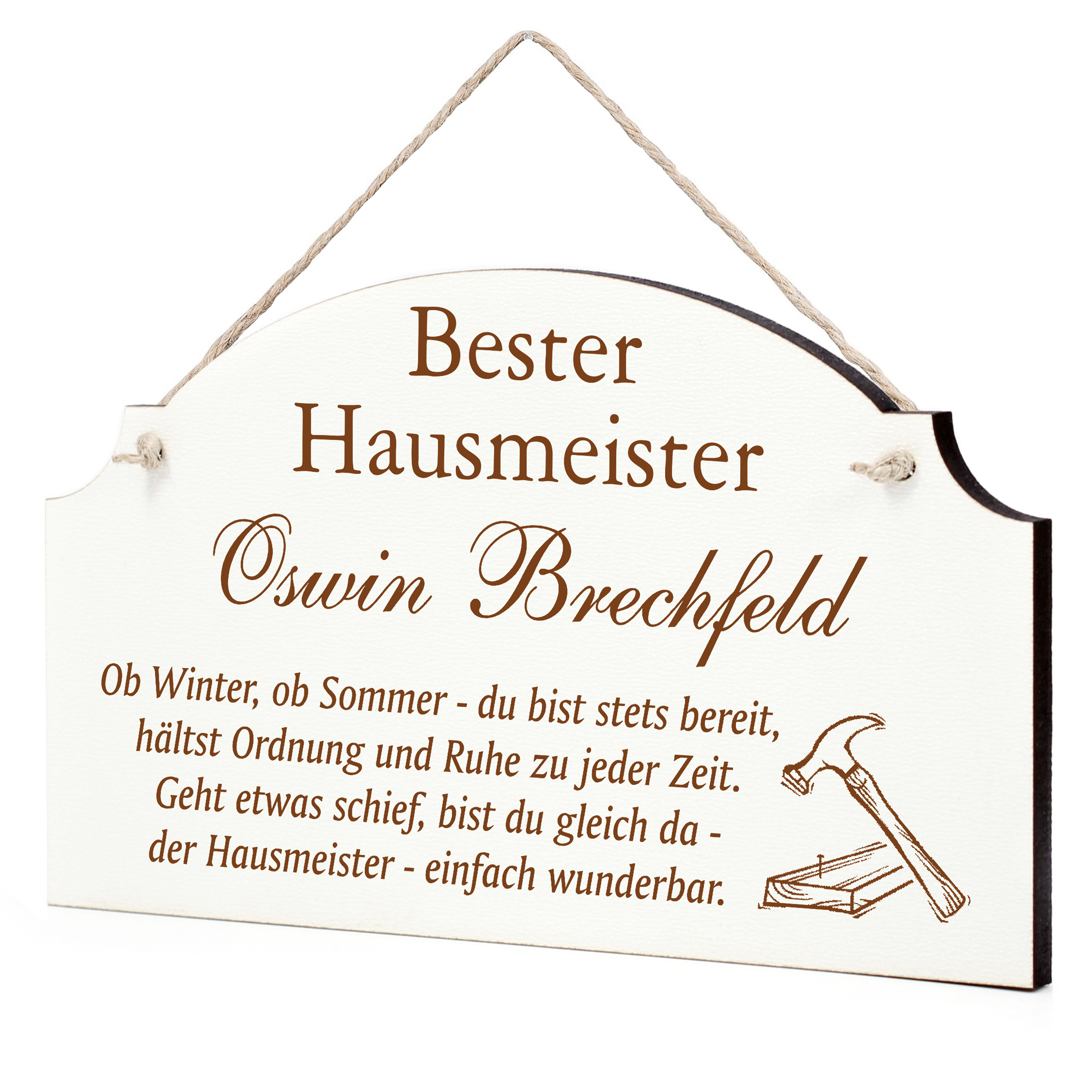 Schild Bester Hausmeister Beste Hausmeisterin Geschenk - lustige Geschenke in 3 Größen zum Geburtstag