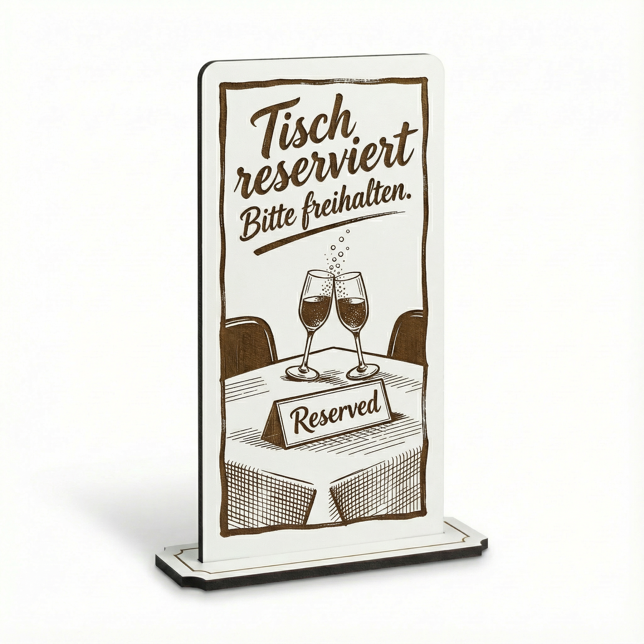 Aufsteller Schild „Tisch reserviert“ – Tischaufsteller 10x20 cm inkl. Standfuß