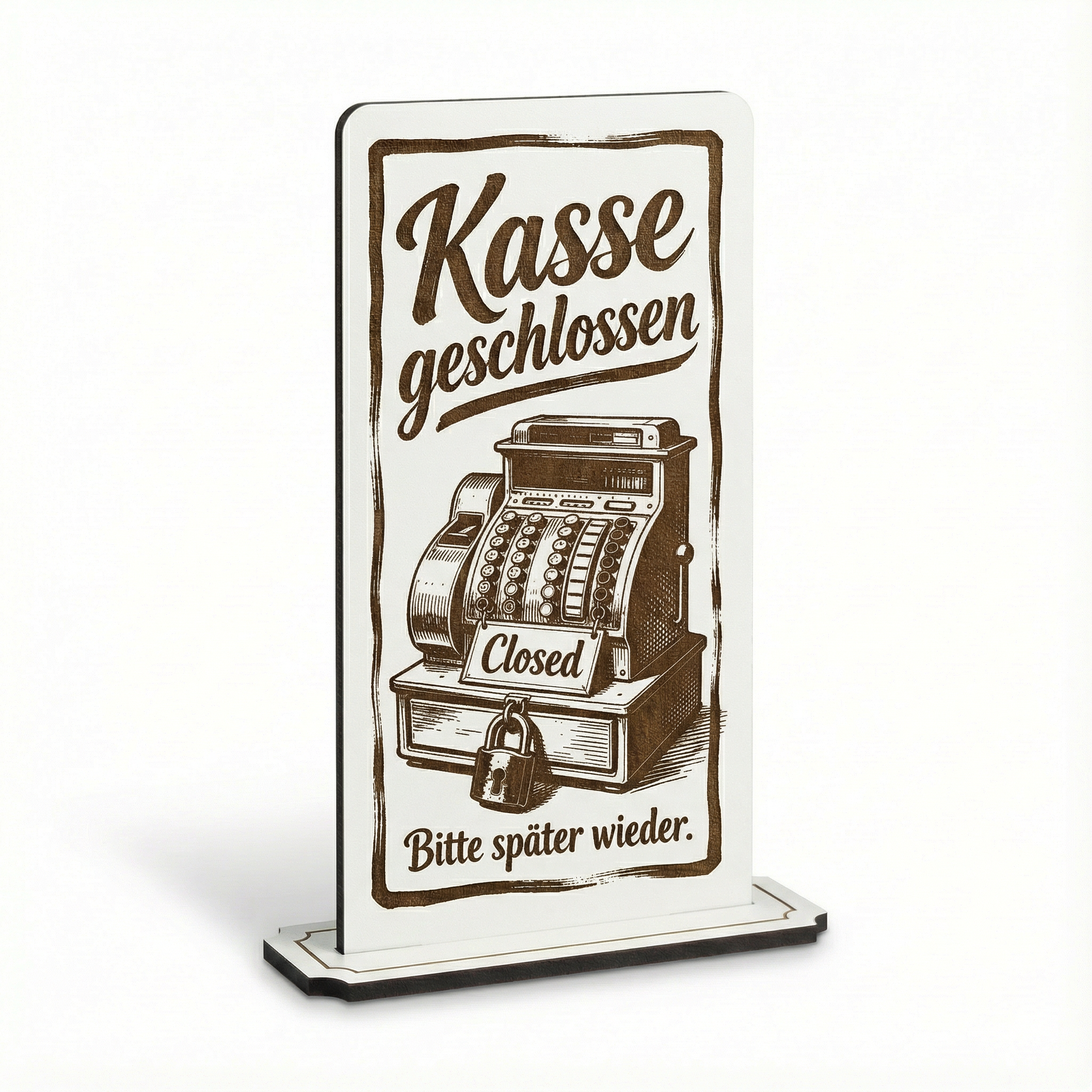 Aufsteller Schild „Kasse geschlossen“ – Tischaufsteller 10x20 cm inkl. Standfuß