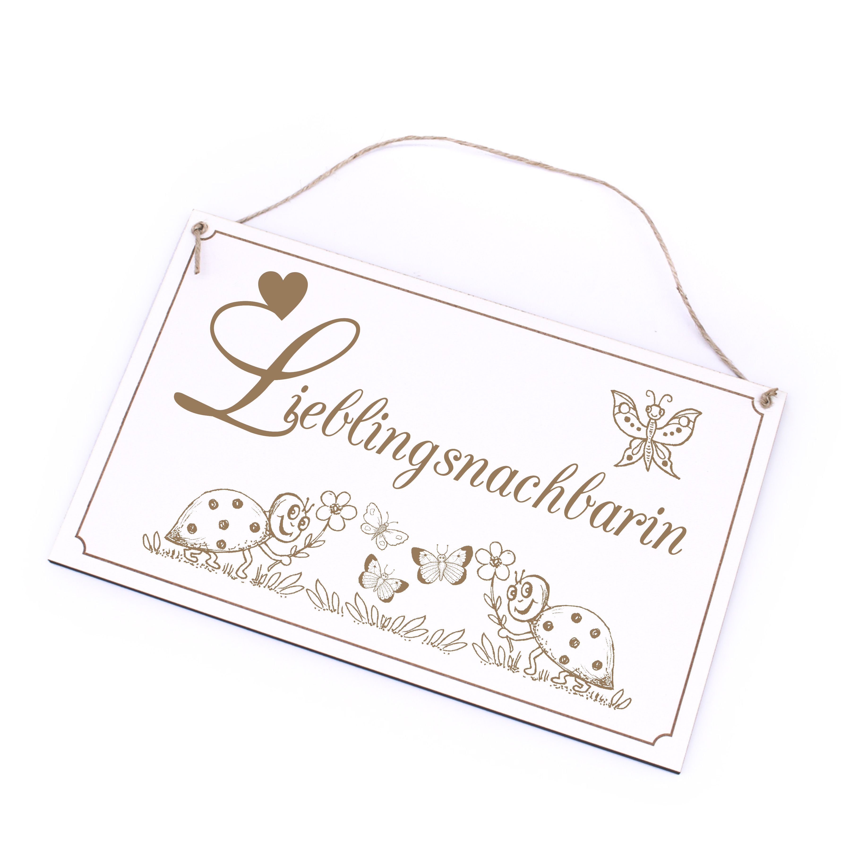Nachbarn Schild - Lieblingsnachbarin - Holzschild Dekoschild 26 x 16 cm