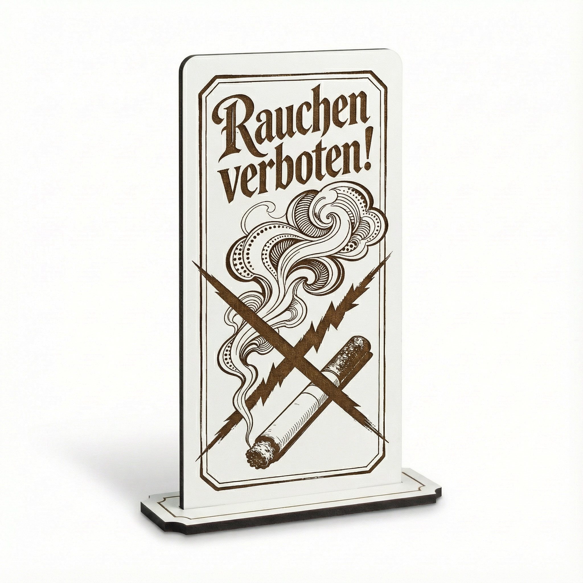 Aufsteller Schild „Rauchen verboten“ – Tischaufsteller 10x20 cm inkl. Standfuß