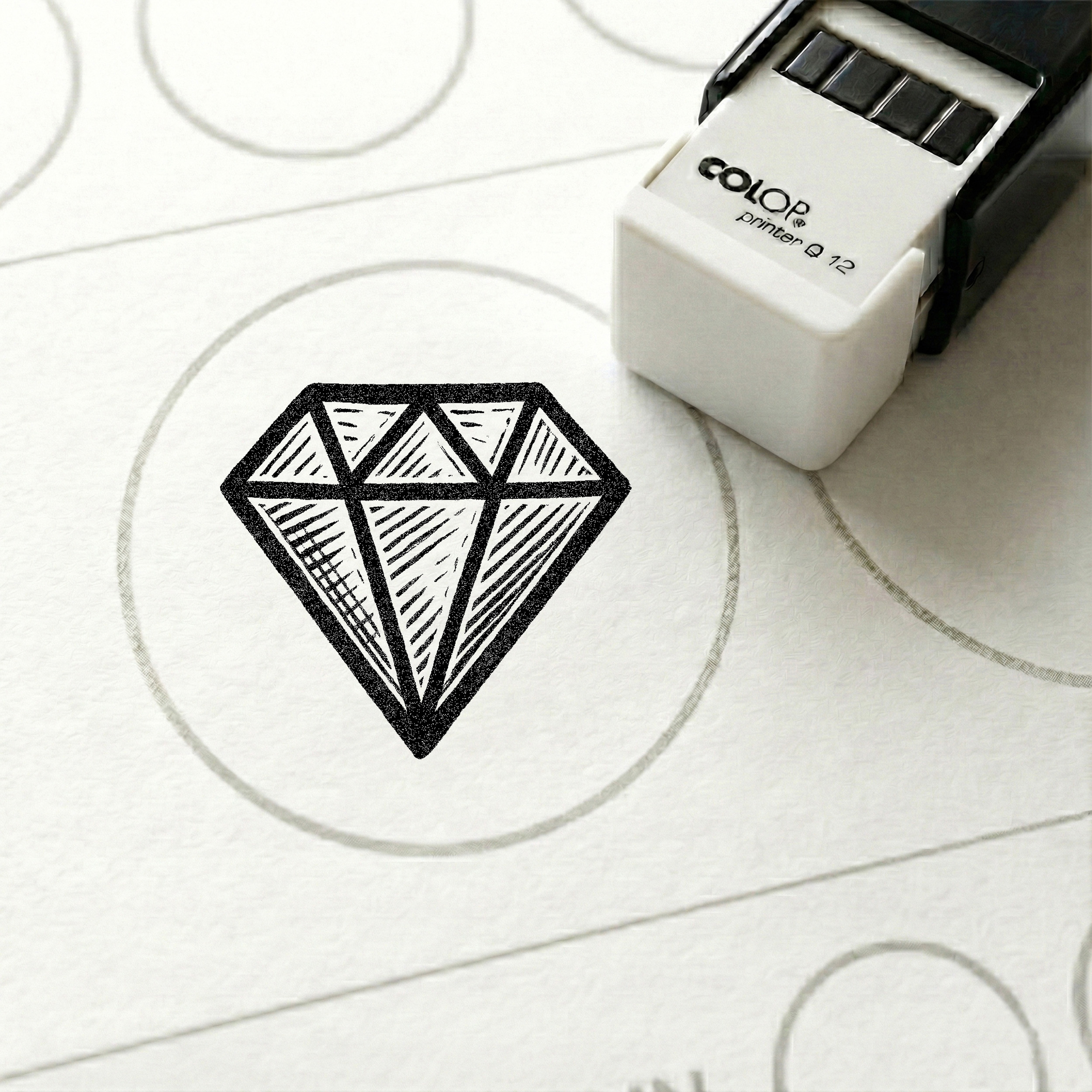 Bonusstempel Diamant 10x10 mm – Bonuskartenstempel für Juwelier Schmuckladen Goldschmied Edelsteinhandel
