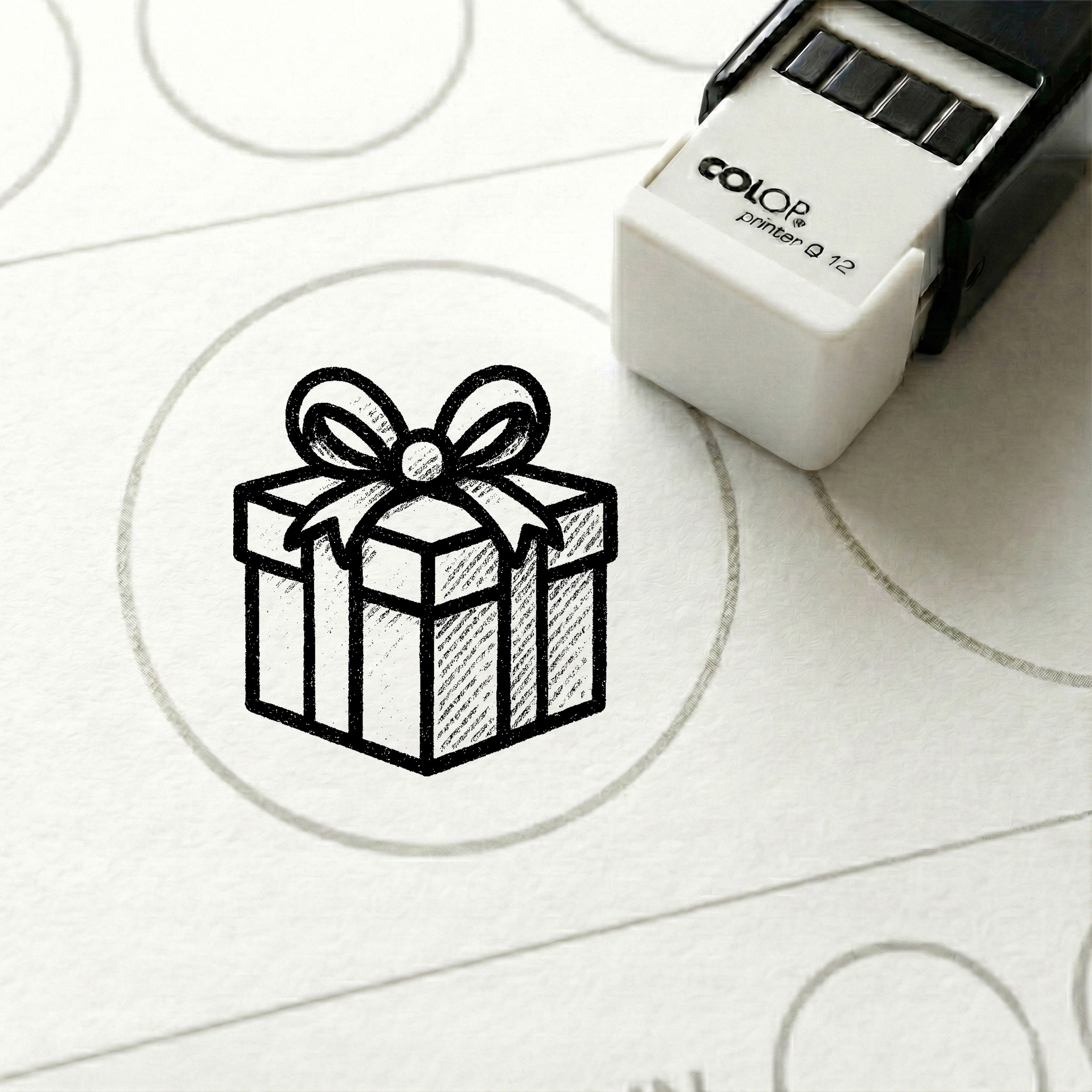 Bonusstempel Geschenk 10x10 mm – Bonuskartenstempel für Geschenkartikel Geschenkshop Deko-Laden Souvenirshop