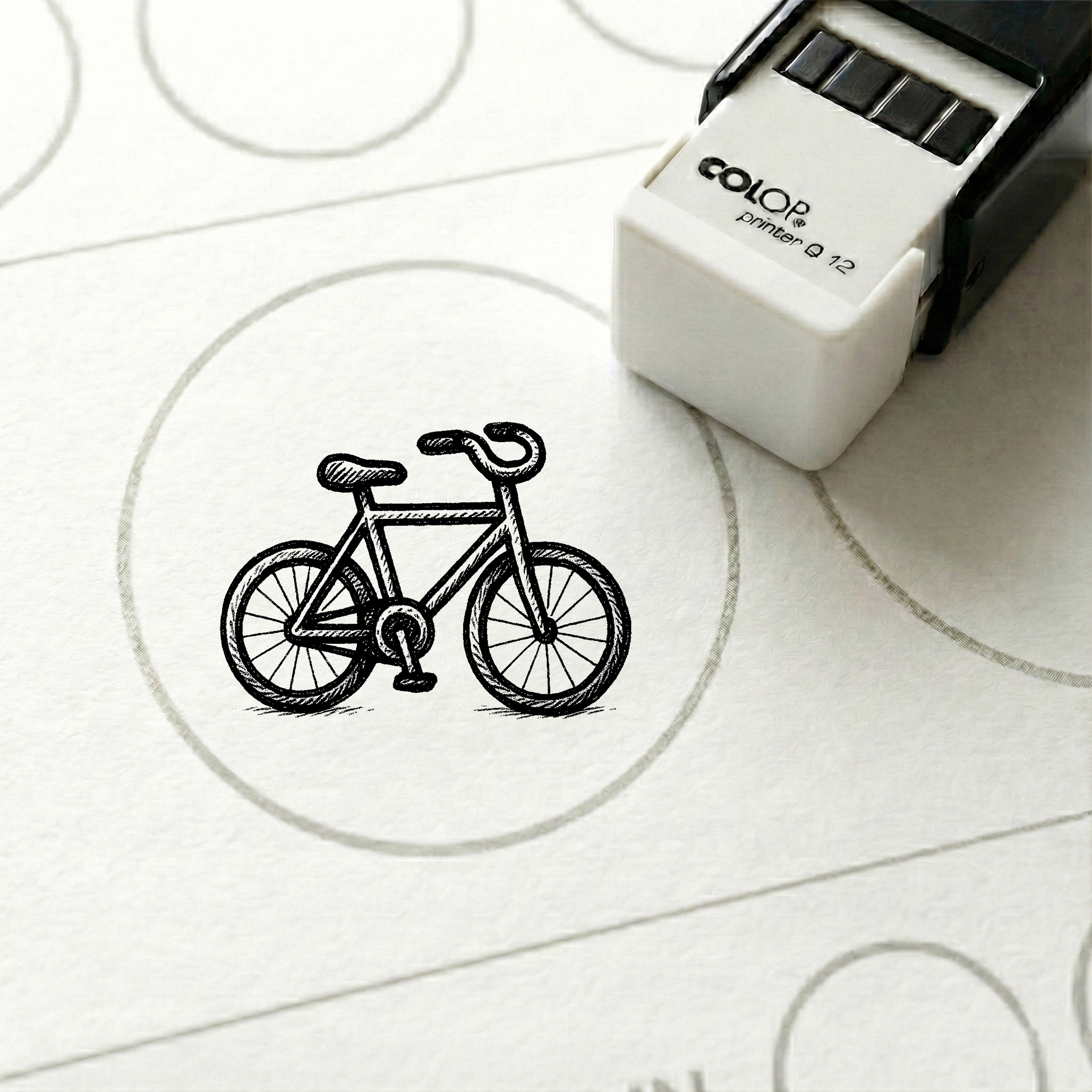 Bonusstempel Fahrrad 10x10 mm – Bonuskartenstempel für Fahrradladen Bike-Shop Werkstatt Zweiradhandel