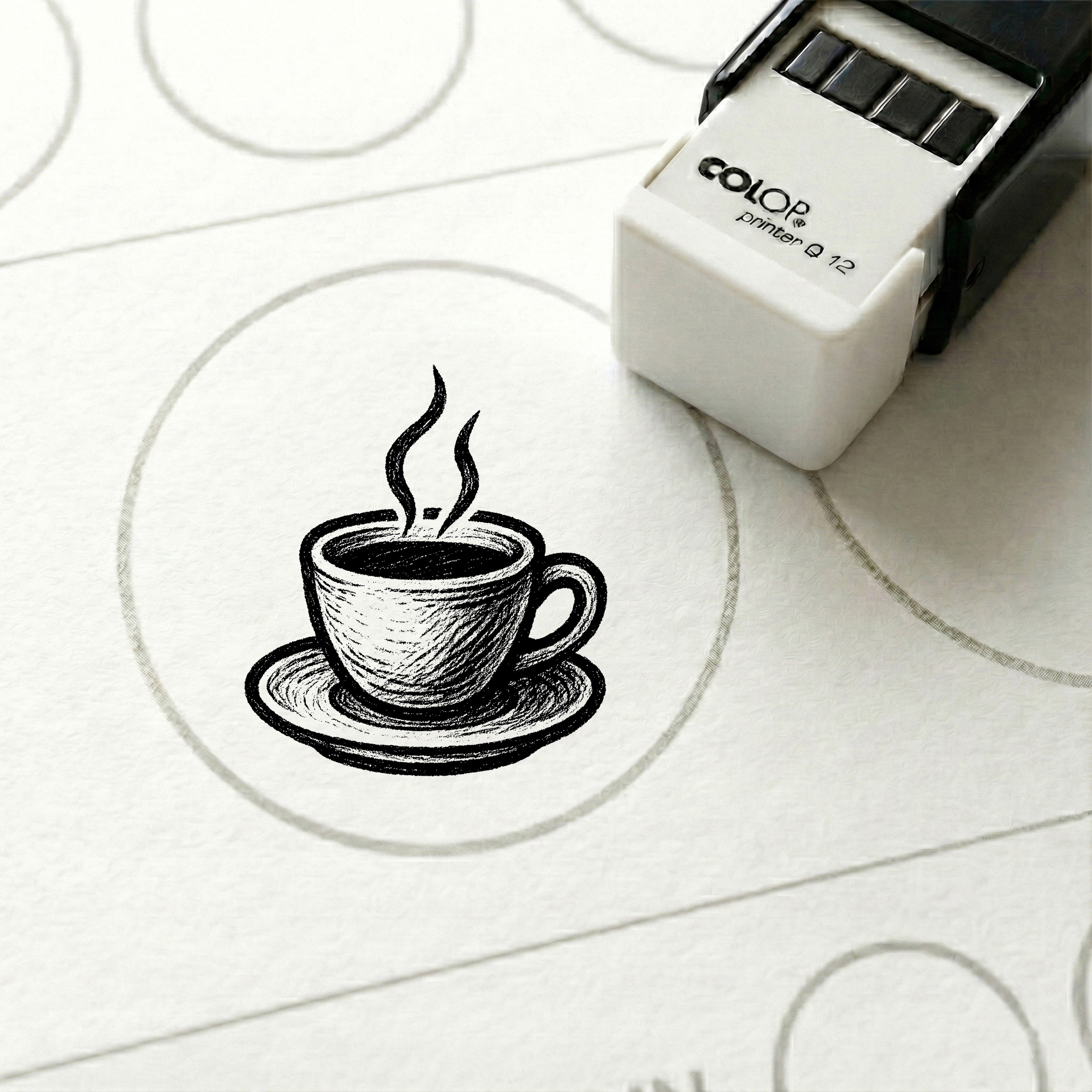 Bonusstempel Kaffeetasse Tasse 10x10 mm – Bonuskartenstempel für Café Kaffeebar Bäckerei-Café Frühstückslokal