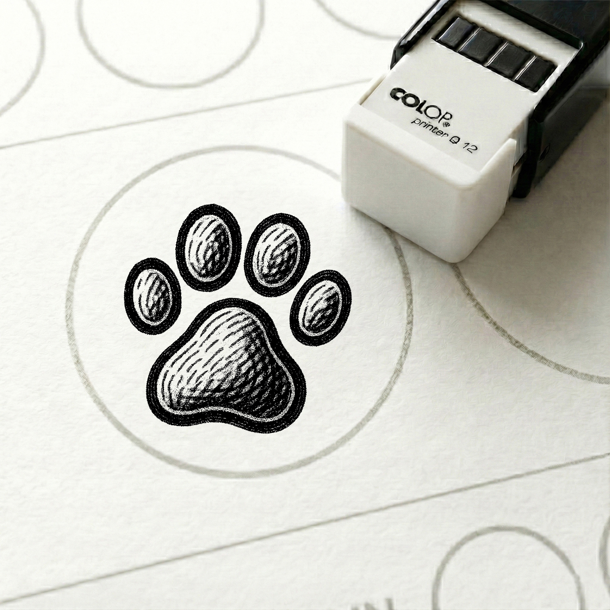 Bonusstempel Pfote 10x10 mm – Bonuskartenstempel für Tierbedarf Zoofachhandel Zoohandel Futterladen