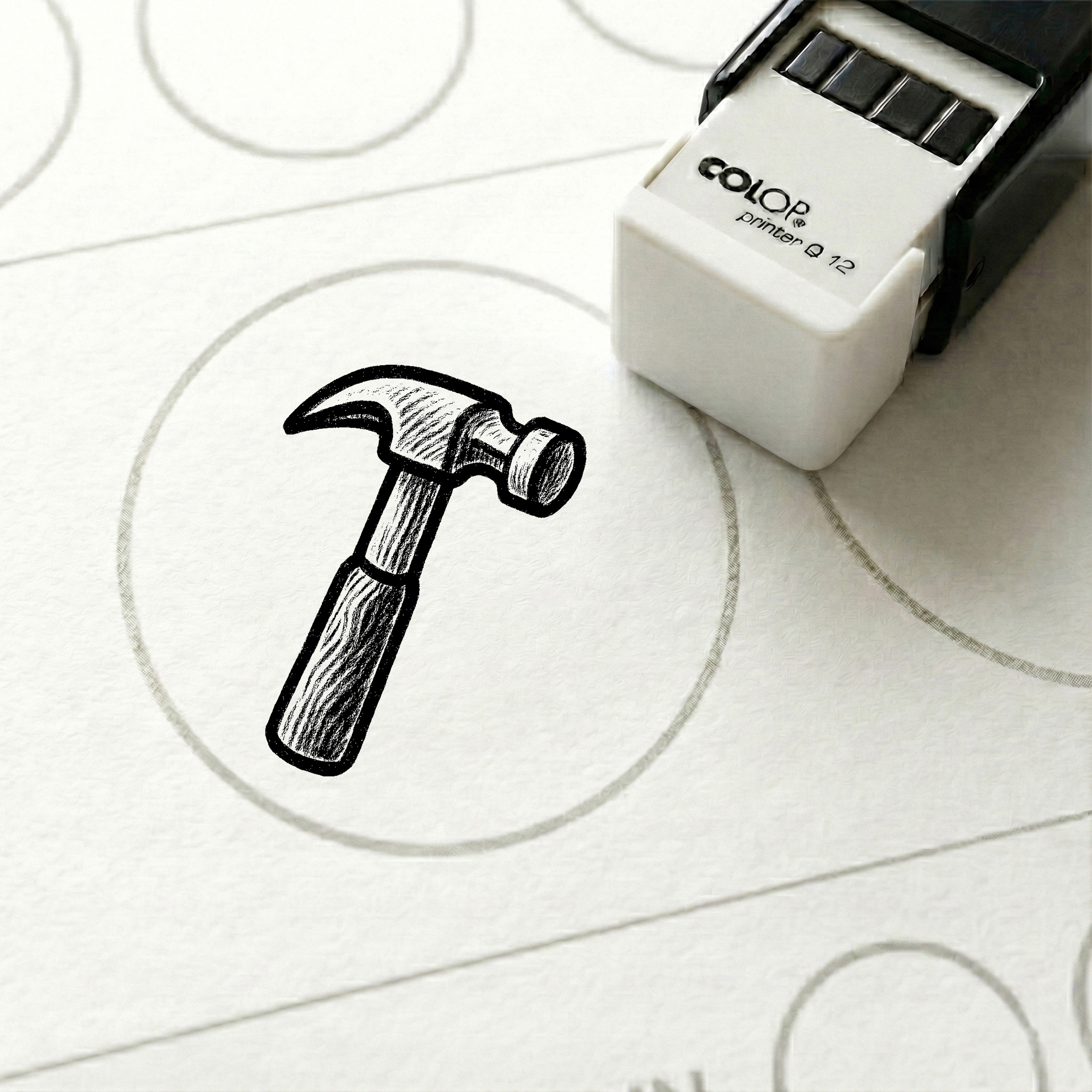 Bonusstempel Hammer 10x10 mm – Bonuskartenstempel für Handwerker Bauunternehmen Werkstatt Reparaturservice