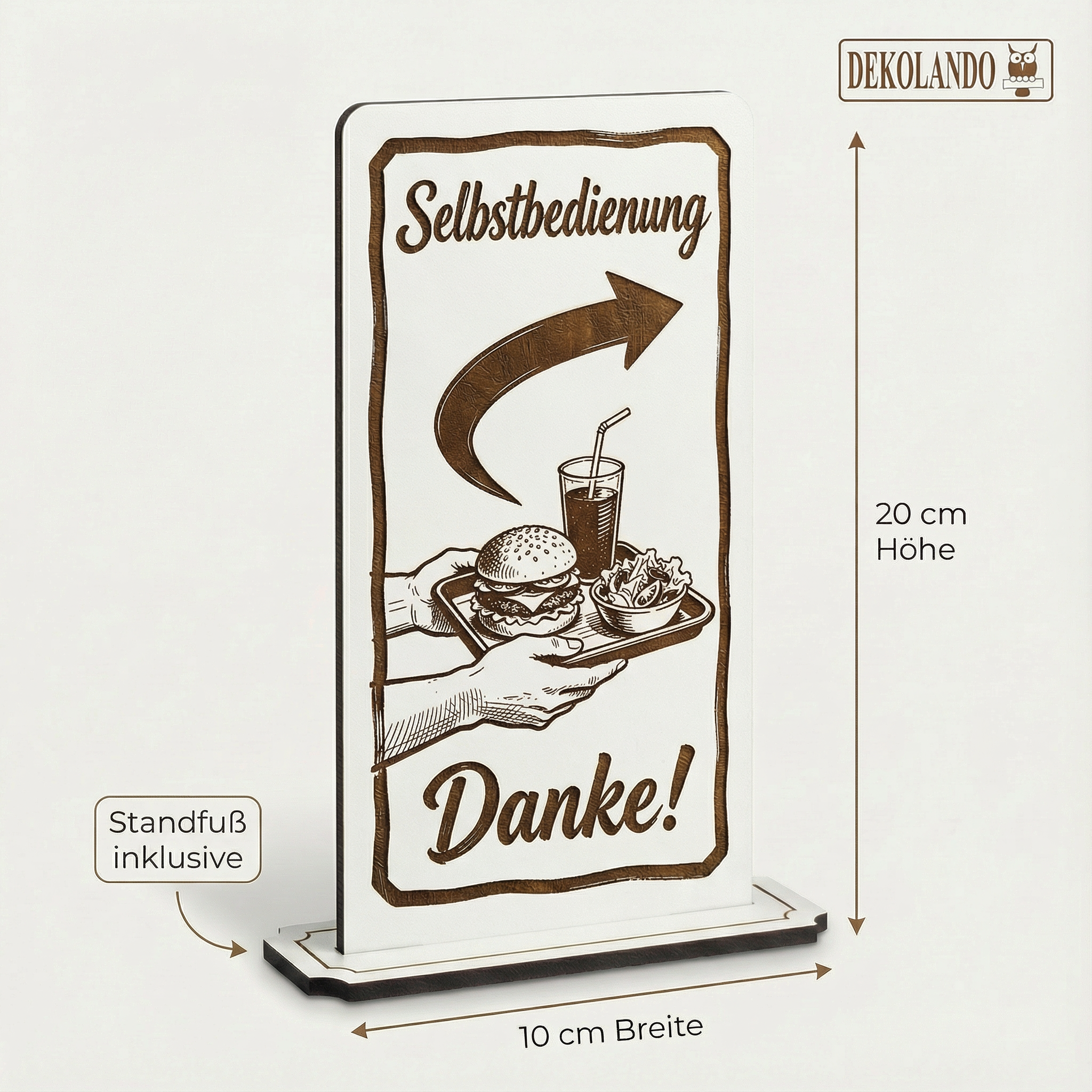 Aufsteller Schild „Selbstbedienung“ – Tischaufsteller 10x20 cm inkl. Standfuß
